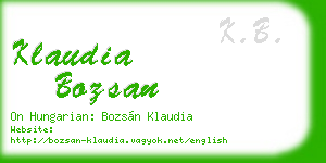 klaudia bozsan business card